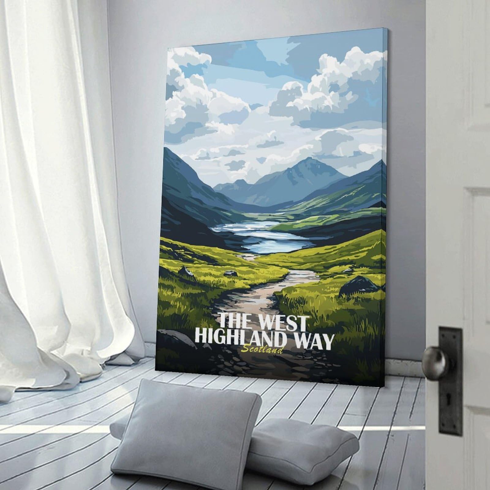 Junmoney Canvas Wall Decor The West Highland Way, Scotland, 24x36inch(60x90cm), for Restful Interiors, Bedrooms Or Small Rooms, Canvas Wall Decor for Personal Spaces