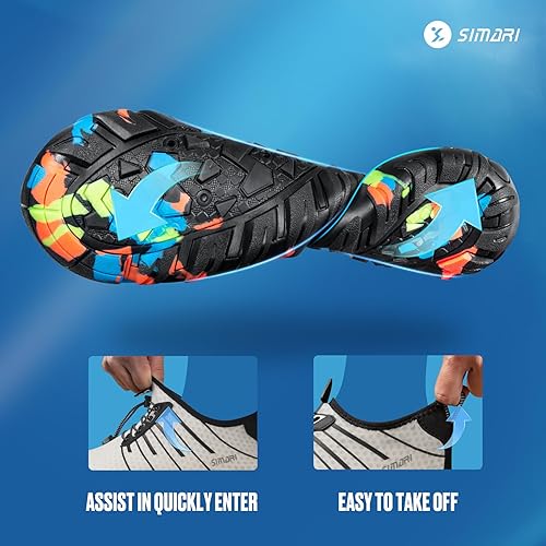 Miniatura 2 de Simari Zapatos de agua para mujer, hombre, natación, playa, piscina, deportes acuáticos, secado rápido, estilo descalzo, buceo, surf y caminar