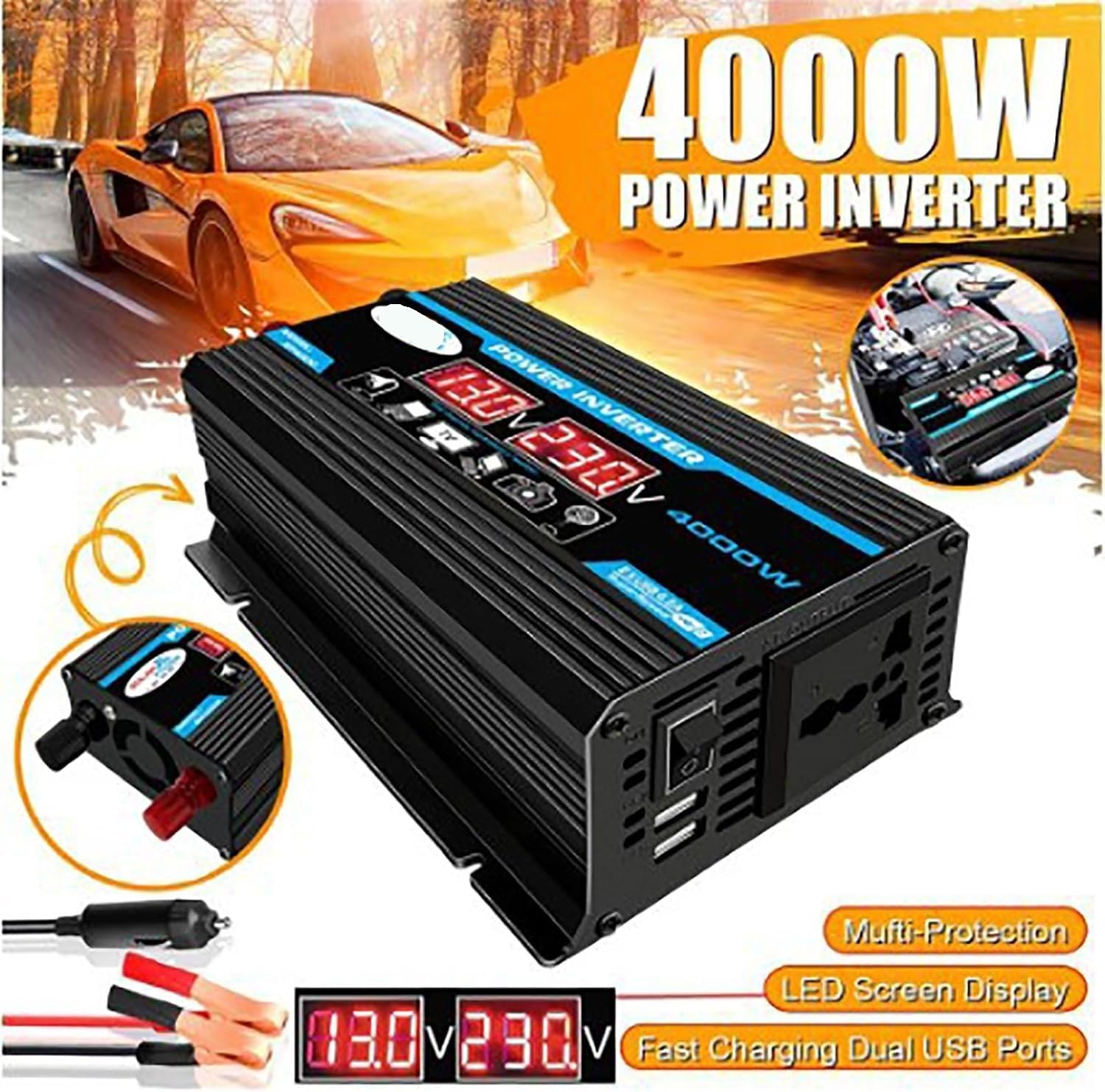 Kit pannello solare off-grid da 4000 W con pannello impermeabile da 18 W e regolatore di carica intelligente da 30 A for uso domestico, camper e esterno