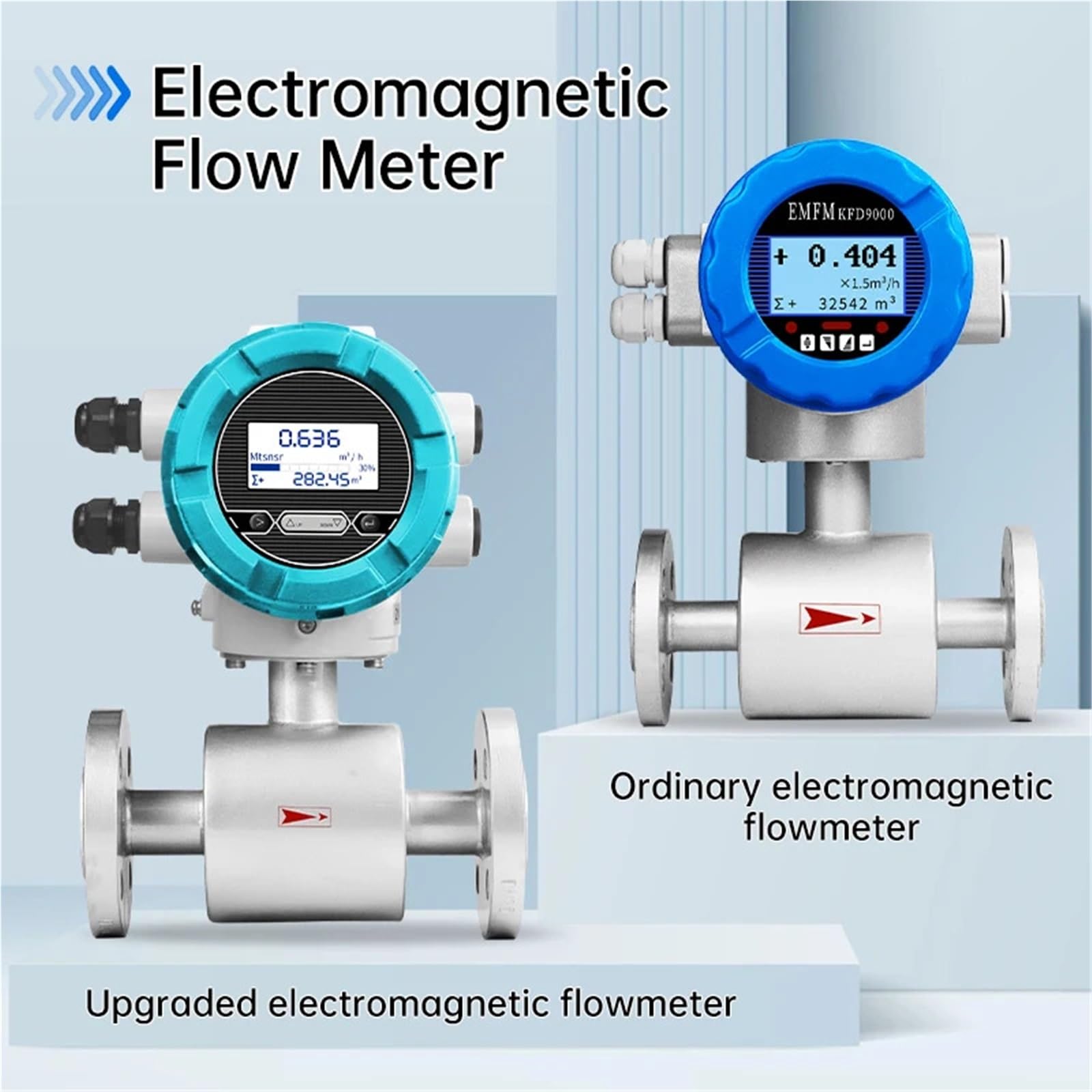 Caudalímetro electromagnético DN10 con Salida de señal de Pulso Universal RS485 de 4-20mA for medición de Flujo de líquido y Agua DN25(DN50 Upgraded)