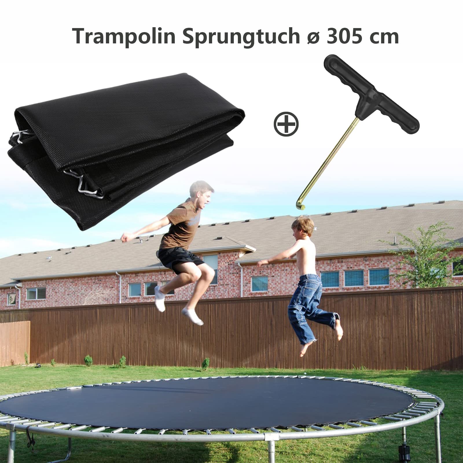Wymienna mata do trampoliny 35 cm, 54 / 56 / 60 / 64 pierścienie, wodoodporna, 8-rzędowy ścieg, odporna na promieniowanie UV mata do skakania do trampoliny akcesoria ze ściągaczem sprężynowym