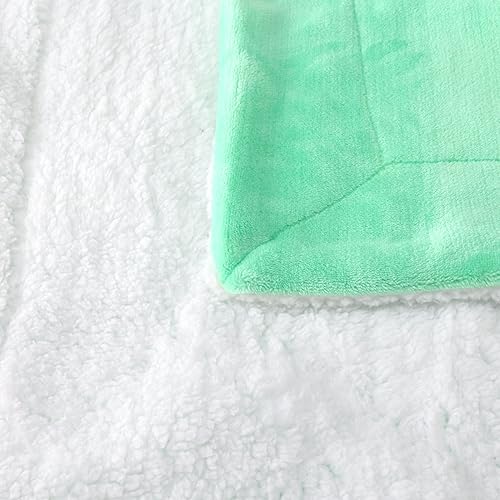 Miniatura 8 de NANPIPER Manta de sherpa de tamaño King, manta de forro polar suave para cama, manta reversible gruesa y mullida para invierno (verde menta, 90 x