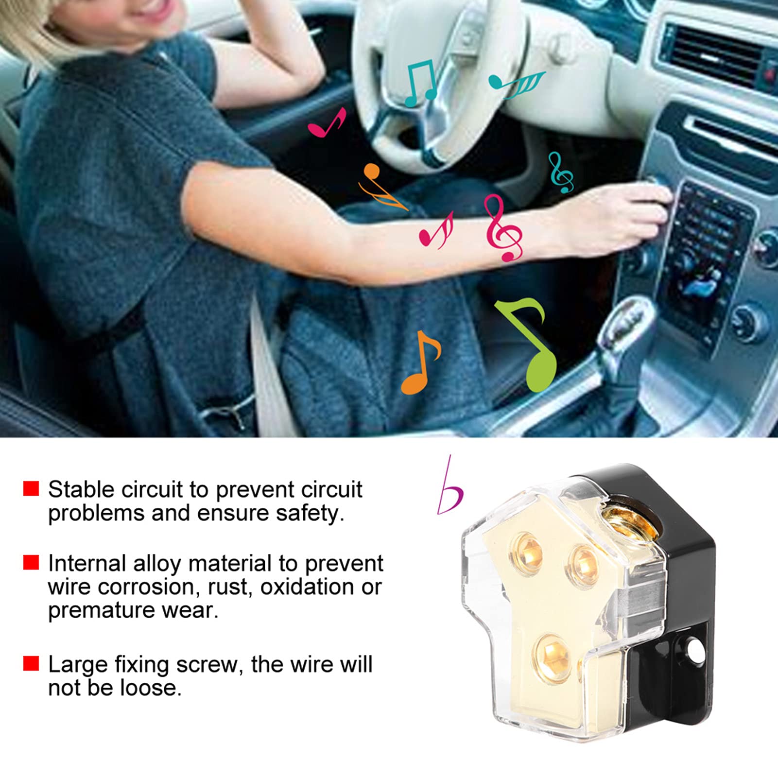 Blocco Di Distribuzione Della Massa Di Alimentazione Distribuzione Dell'Alimentazione O Blocco Distributori Alimentazione Per Auto 1 * 1Ga In 2 * 4Ga Out Splitter Block