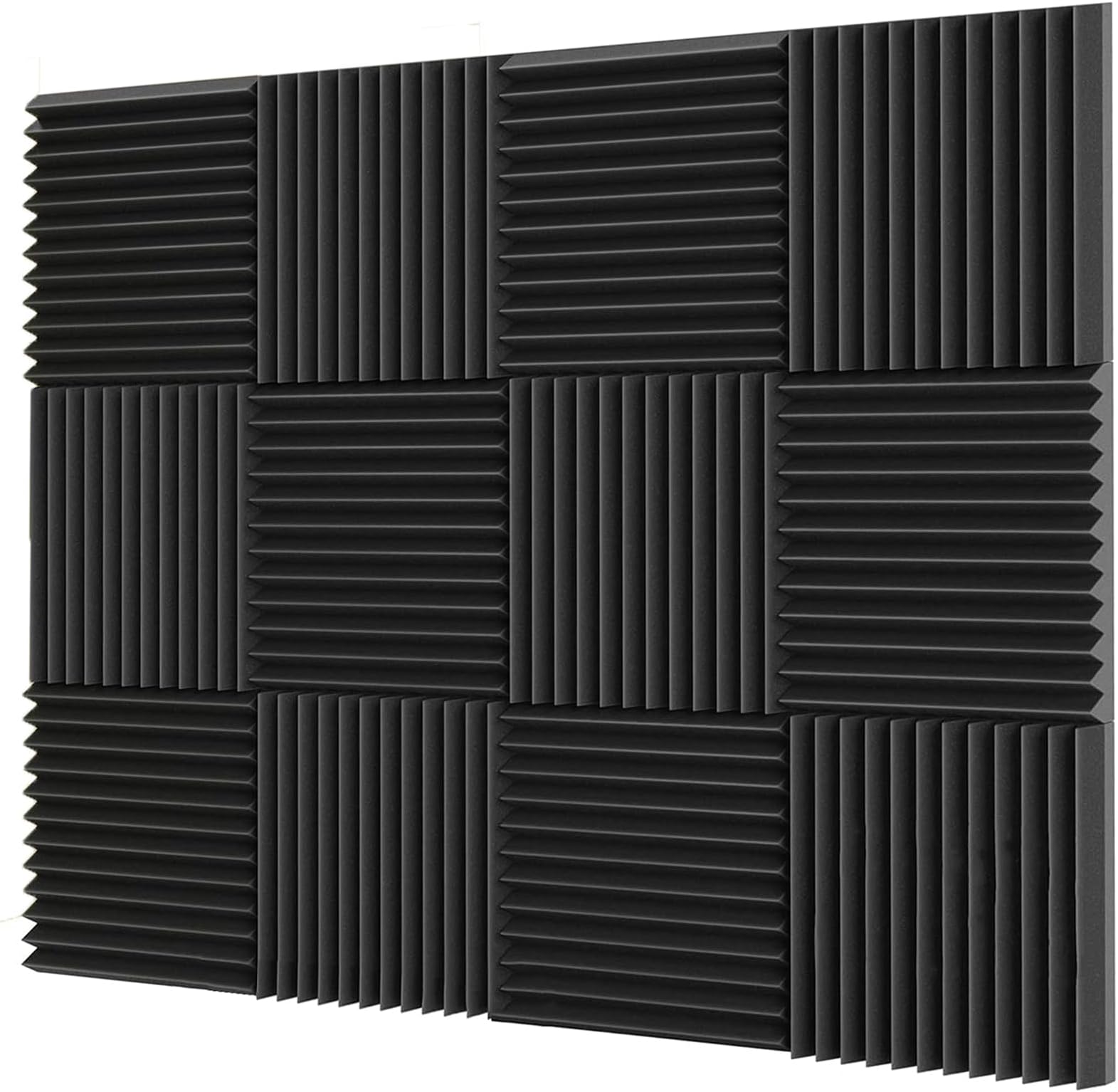 24 Pack Acoustic Panels, 2.5 * 30 * 30 Quick-Recovery Sound Proof Foam Panels, Soundproof Wall Panels for Home Studio