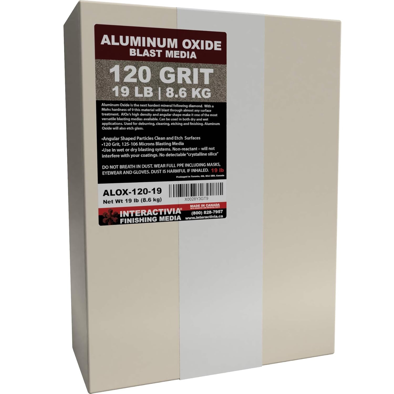 #120 Aluminum Oxide - 19 LBS - Fine Sand Blasting Abrasive Media for Blasting Cabinet and Blasting Guns.
