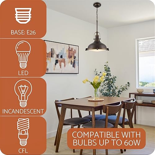 Miniatura 22 de Luz colgante con lente de Fresnel Revel Beacon 11", acabado de níquel cepillado, RV-CP615-504-BN, 60.00watts cepillado níquel,Bronce aceitado