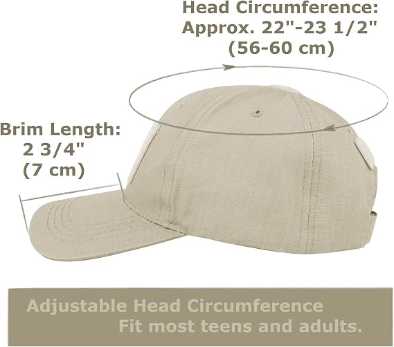 TOPTIE Tactical Baseball Cap with 3 Loop Patch Areas, Adjustable