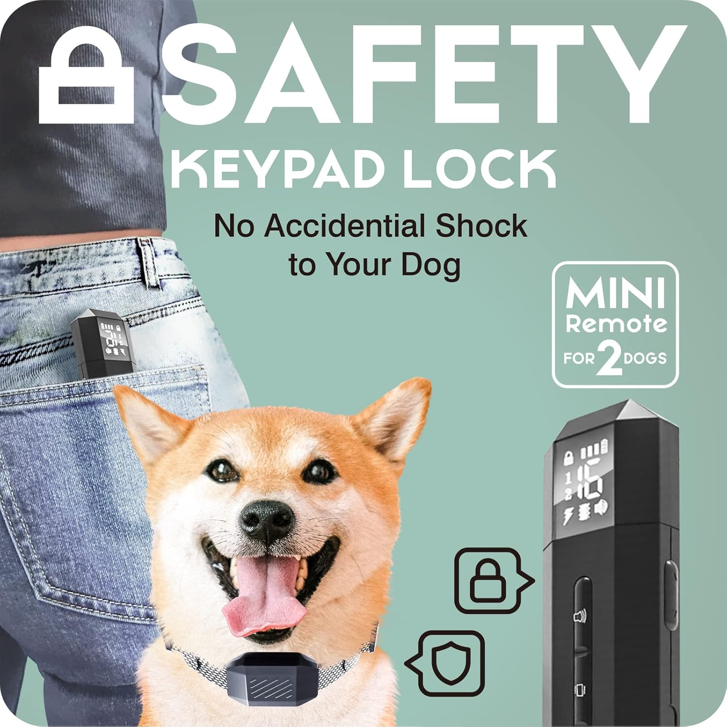 Absolute Dog Training Collar, Rechargeable Shock Collar for Dogs with Vibration, Electric Shock, Beep, Security Lock, Remote and Waterproof for Small, Medium, Large Dogs