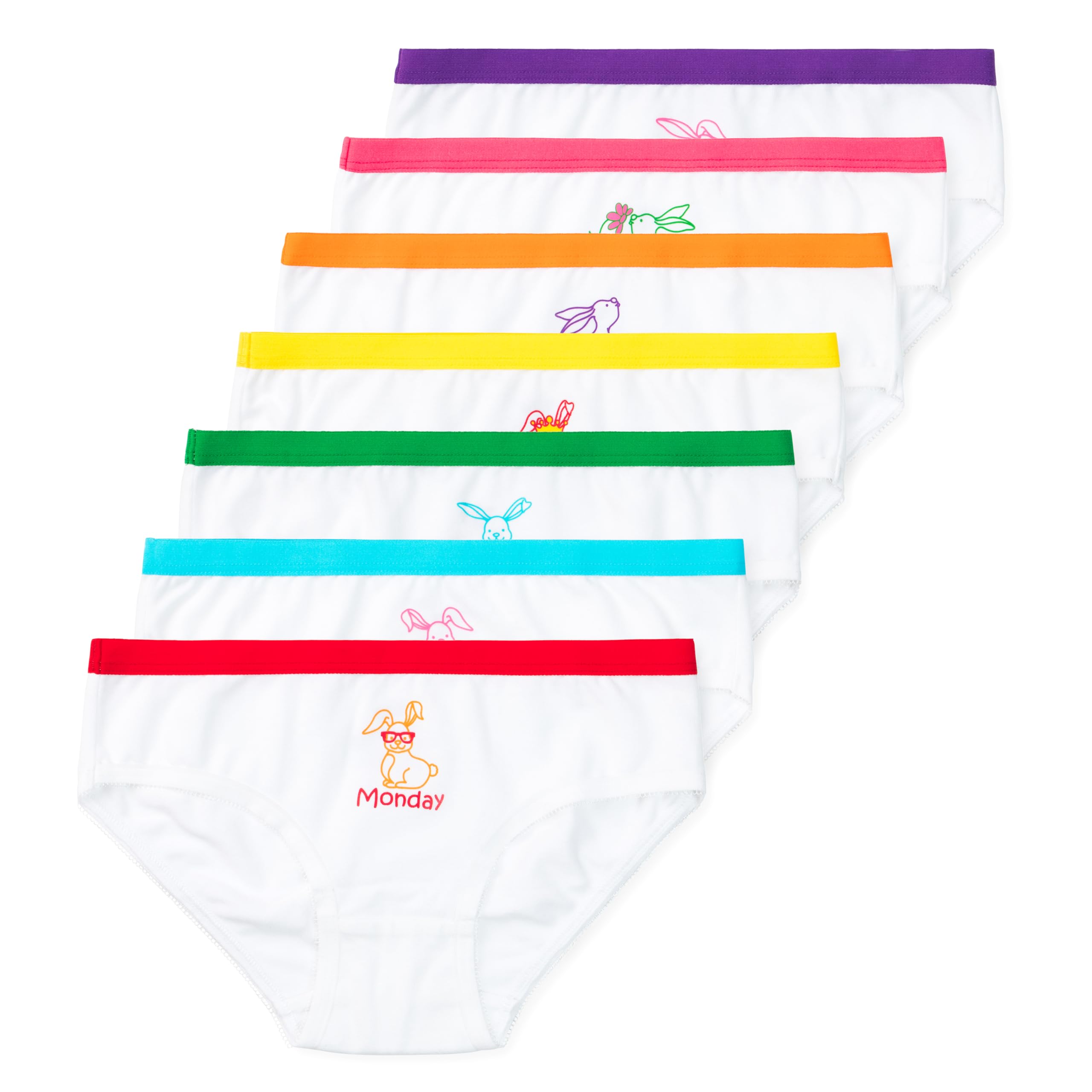Lucky Me Mia Girls Tagless Bikini Underwear 7 Pack with One for Each Day of the Week