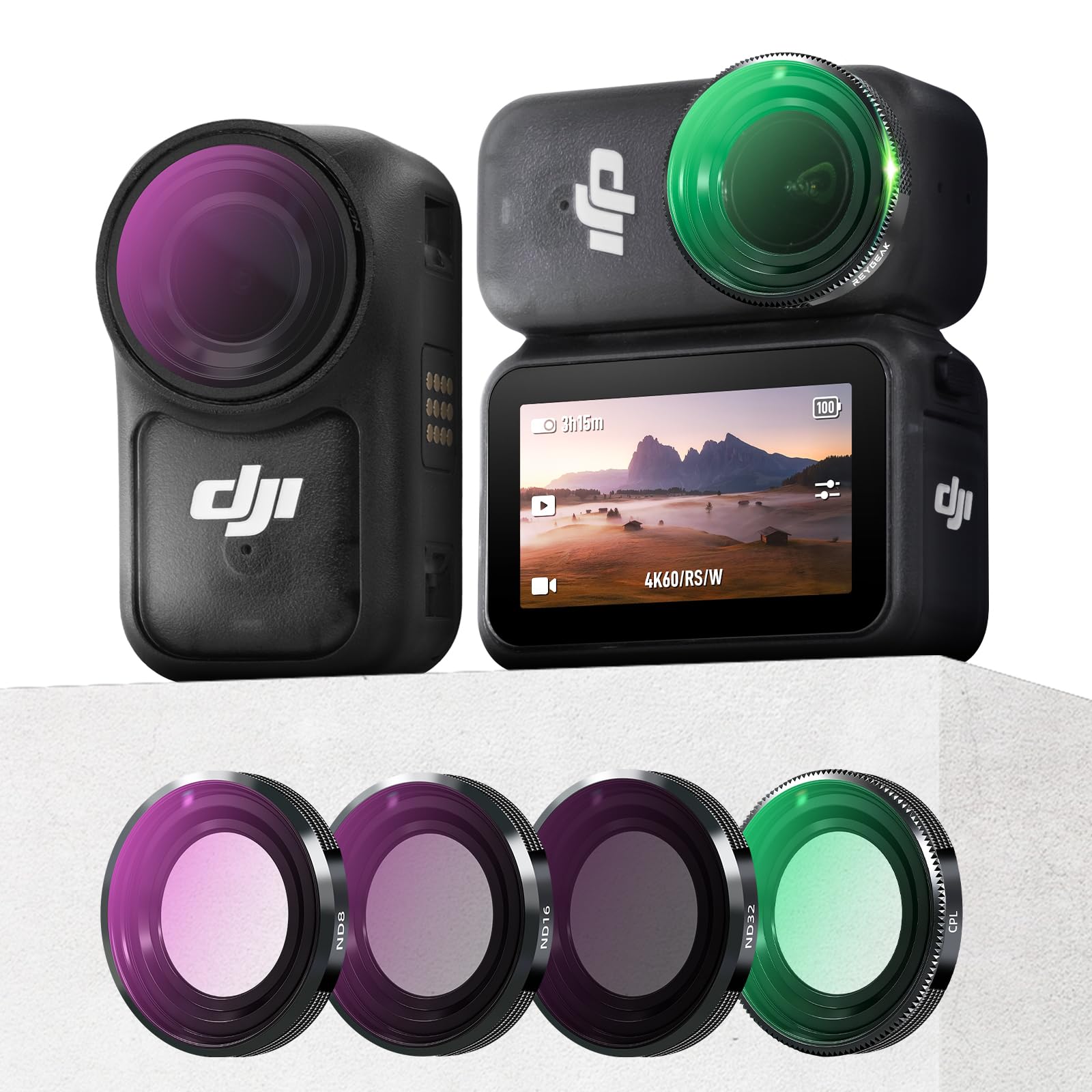 REYGEAK Set di filtri ND per DJI Osmo Nano, CPL/ND8/16/32 per OSMO Nano, telaio in alluminio multi-rivestito HD Optical Glass (CPL/ND8/16/32)