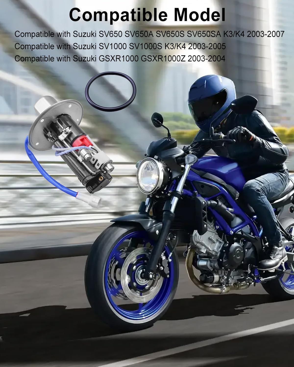 Fuel Pump Module Replace 15100-35F30 Compatible with Suzuki SV650 SV650A SV650S SV650SA K3/K4 SV1000 SV1000S K3/K4 GSXR1000 GSXR1000Z 2003-2007 - Image 2