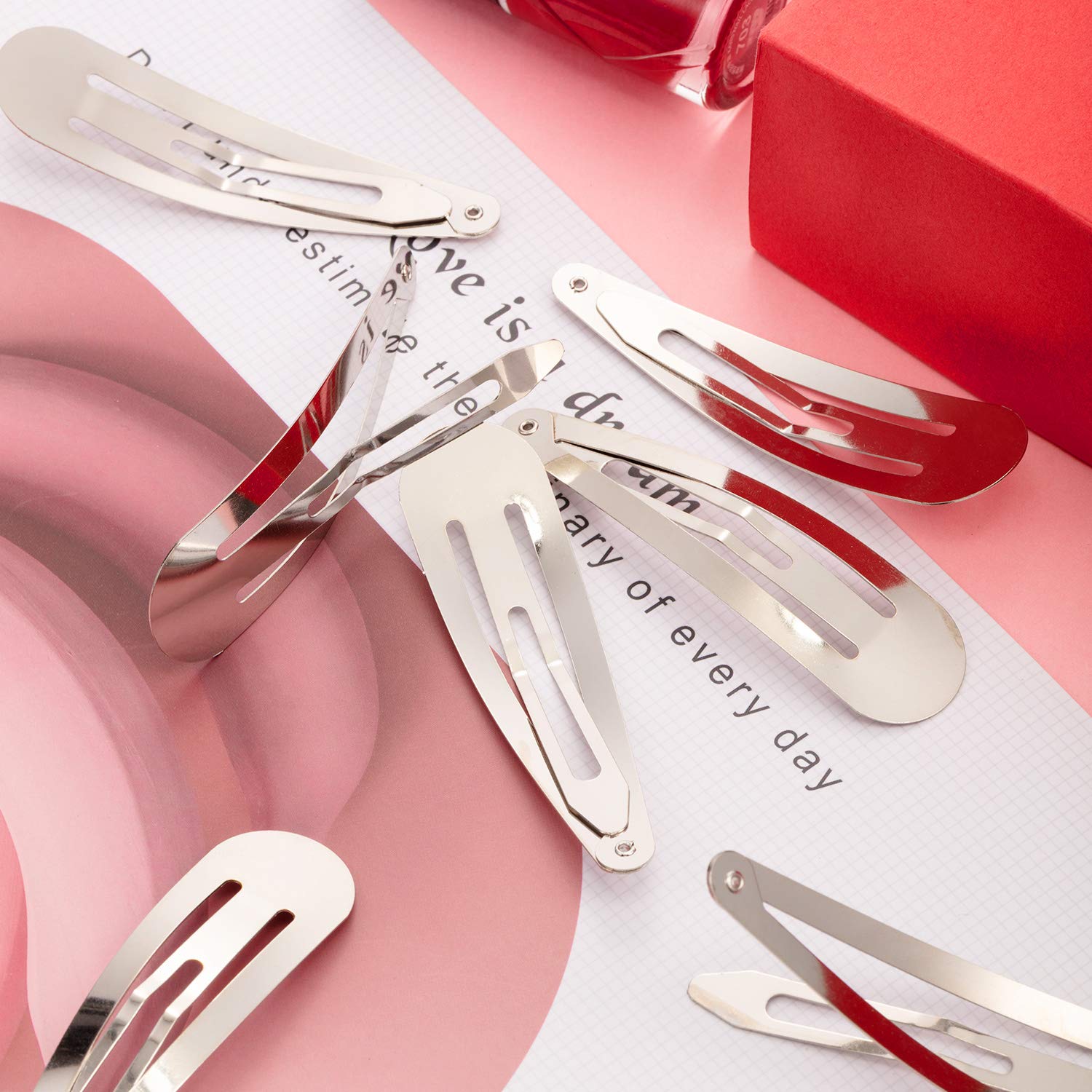 WILLBOND 30 Pieces 3.1 Inch Large Metal Snap Hair Clips Nonslip Barrettes Women Hair Accessories(Silver) - Image 3