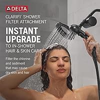 Vista 2 de Delta 4-Setting In2ition 2-in-1 Dual Shower Head with Clarifi Standard Shower Filter Attachment, Brushed Nickel Shower Head with Filter, SpotShield