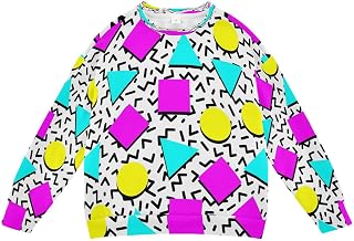 Retro Geometric Yellow Pink Boy Girl Sweatshirt Toddler Crewneck Pullover Sweater Long Sleeve Fall Winter Clothes