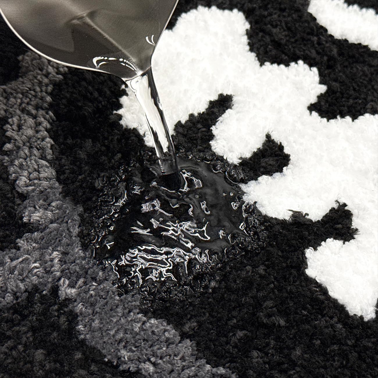 Trippy Happy Face Tappeto fresco Tufted ad asciugatura rapida tappetini da bagno per bagno antiscivolo tappetino da bagno assorbente acqua 0,9 m tappeti da bagno neri Halloween gotico fantasma