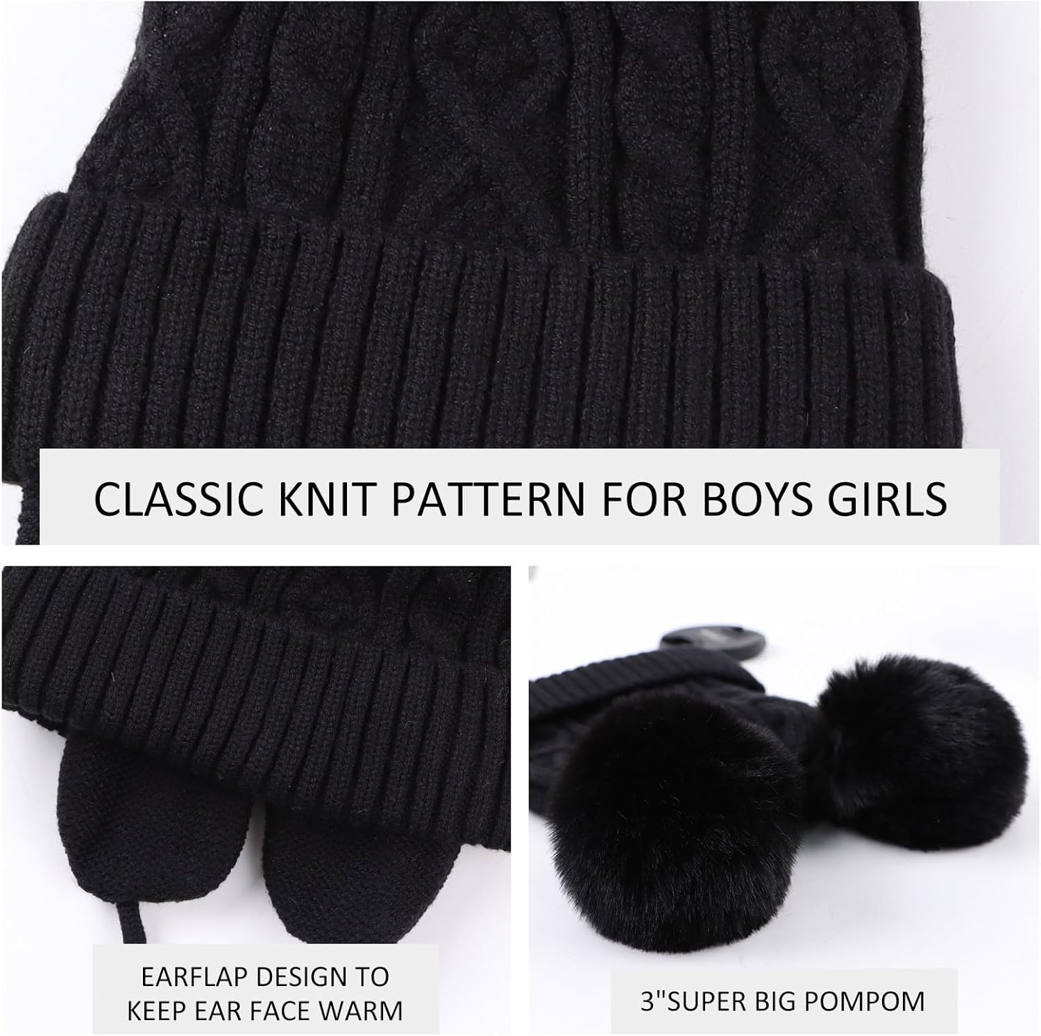 JANGANNSA Cute Knitted Boys Girls Christmas Beanie Warm Earflap Winter Hat Infant Toddler Baby Beanie - Image 5