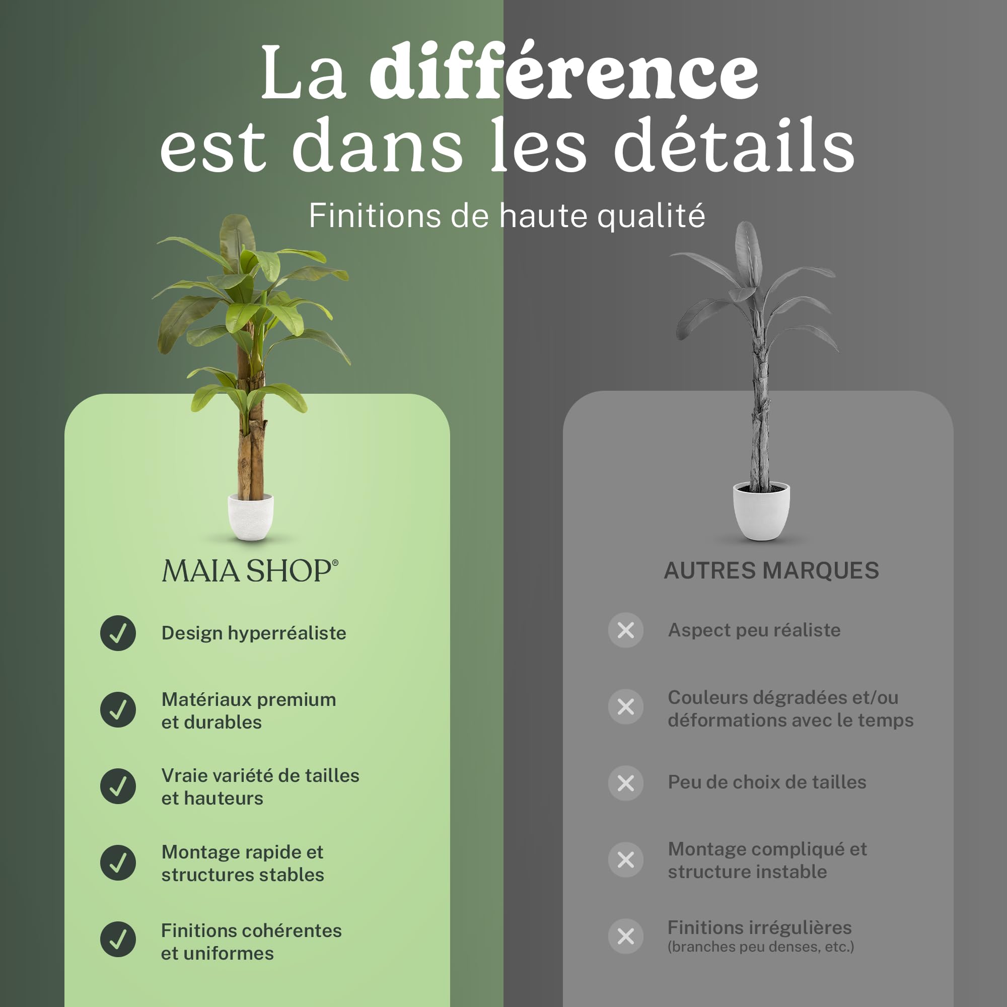 MAIA SHOP Bananier Artificiel 210 cm - Faux Arbre d'Intérieur