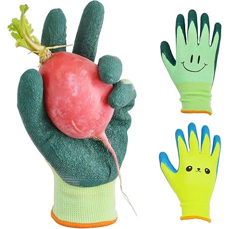 Toddlers Gardening Gloves with Anti-Slip Flexible Breathable Material for Gardening Activities (Age 2-4)