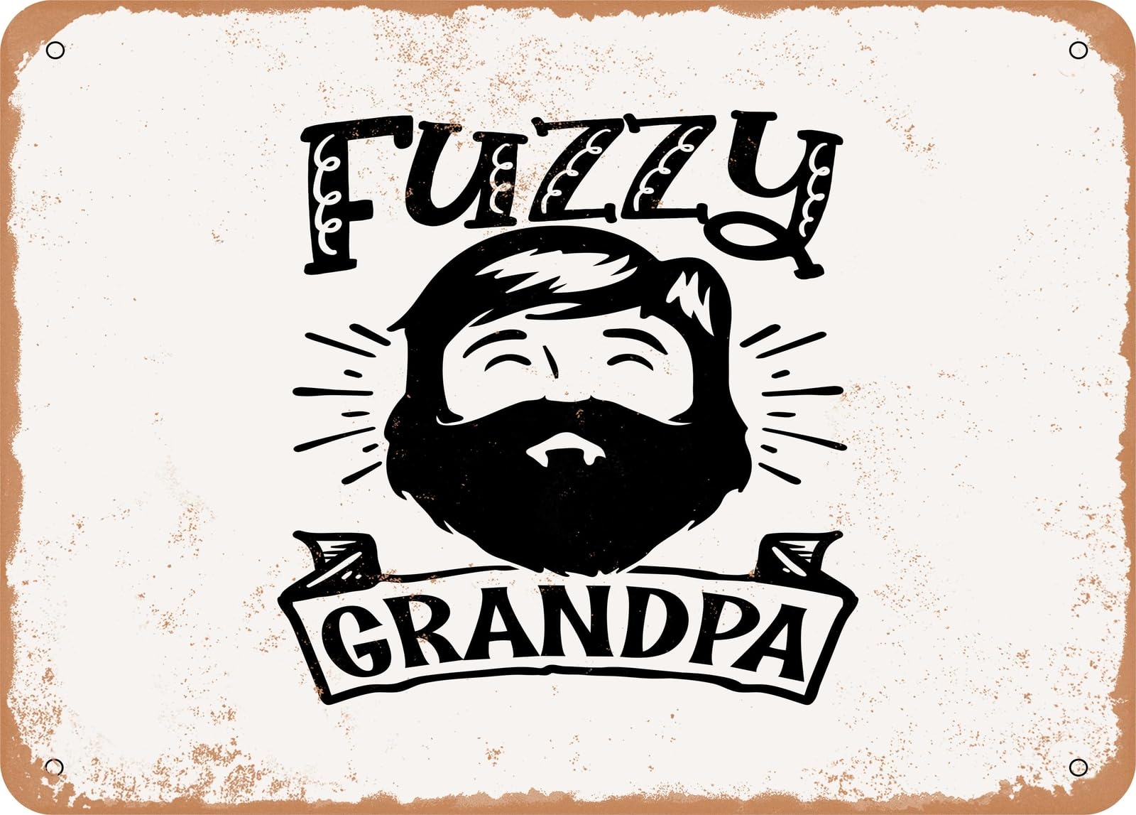 Miaomansenstore Metal Sign - Fuzzy Grandpa - Vintage Look Sign Home Decor