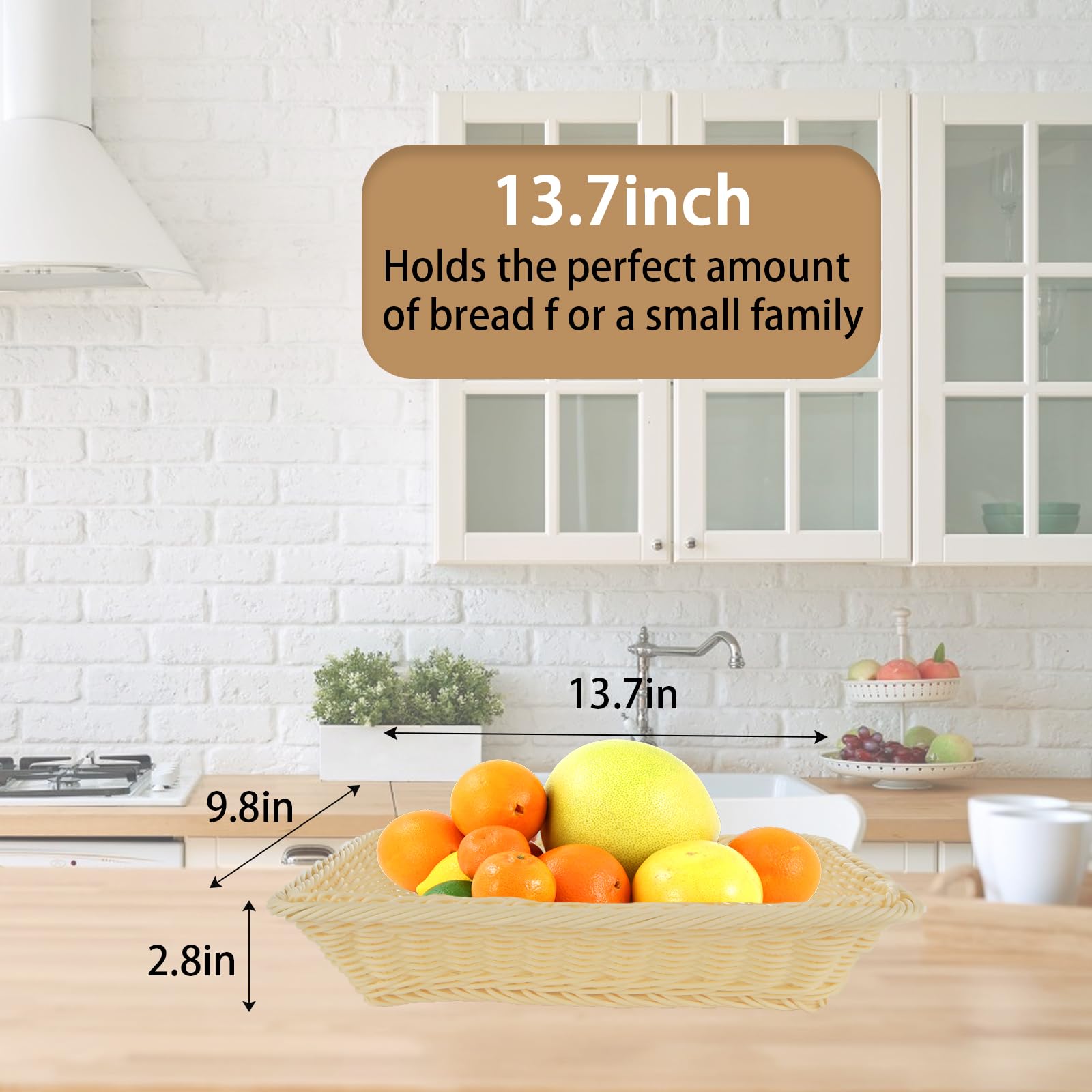 CHUENHEI Brotkorb Set 4-teilig - Geflochtene Weidenkörbe 30x20 & 40x30cm