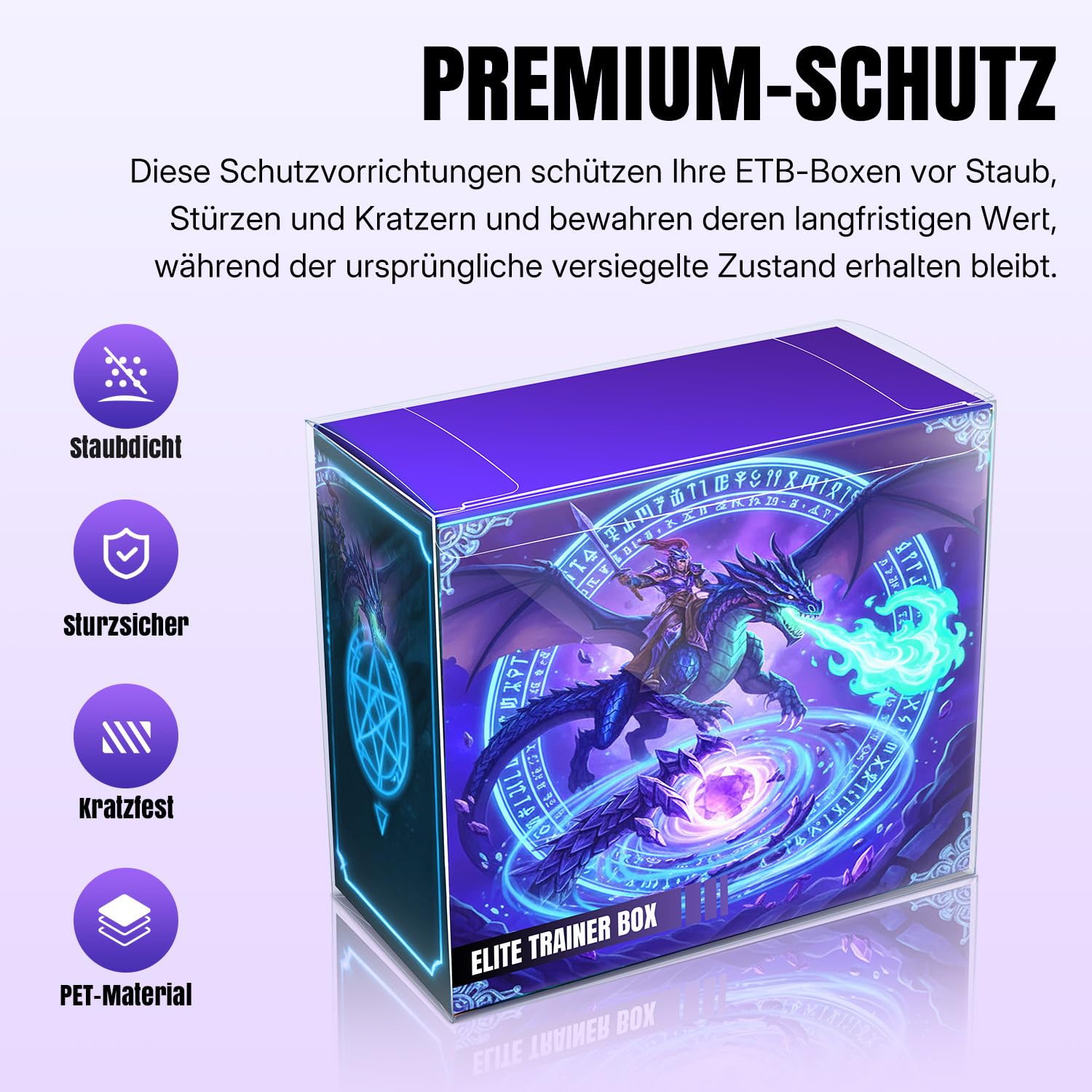 Wigearss 10 Stück PET Case, Schutzhülle, Schutzbox für Pokemon Elite Trainer Box