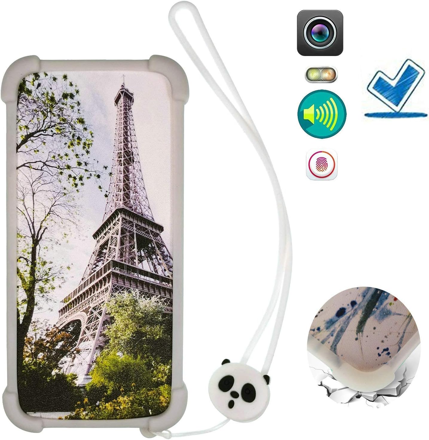 Case for Tracfone Unimax Umx U504tl U504 5" Case Silicone Border + PC Hard backplane Cover BLTT USHYJ