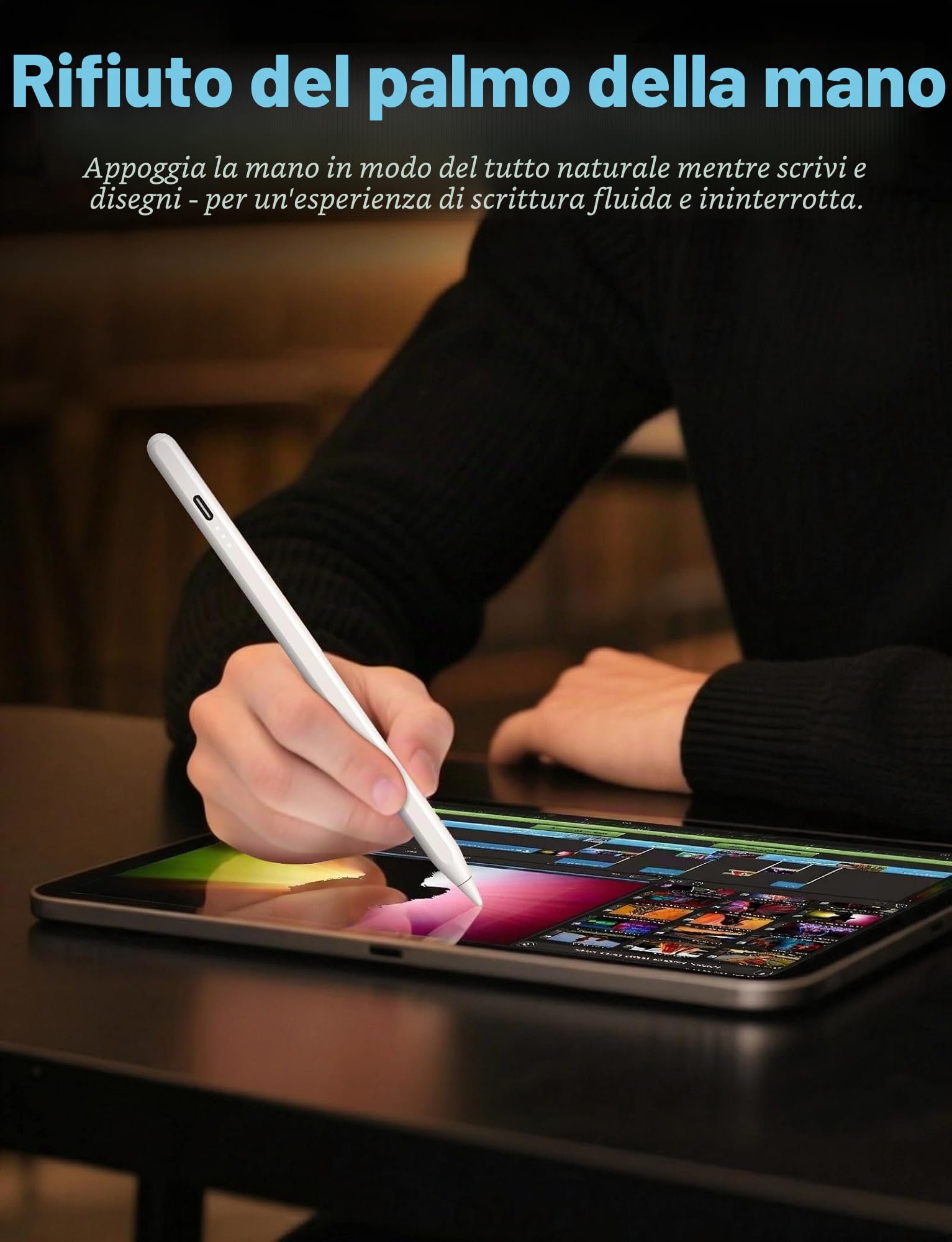 MEKO Penna per iPad, 13 Minuti di Ricarica Veloce Penna iPad con Rifiuto del Palmo, Sensibilità di Inclinazione, Compatibile con 2018-2022 iPad 6/7/8/9/10, Air 3/4/5, Mini 5/6, Pro 11/12.9