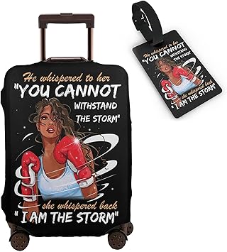 review Tuizumy Travel Suitcase Protector African American Girl Elastic Protective Washable Luggage Cover With Concealed Zipper Suitable For 18-32 Inch(S (for 18--21 inch luggage))