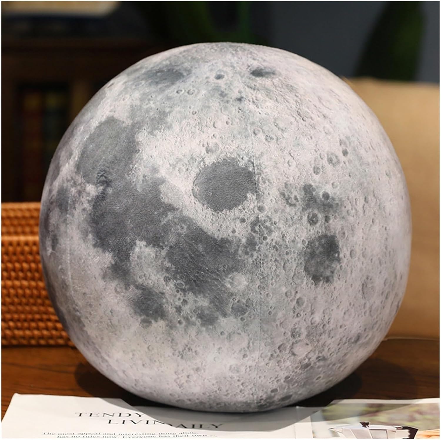 DandelYunx Earth Sun Planet Pillow | Solar System Educational Moon | Soft Space-Themed Throw Pillow | Huggable Home Decor Cushion | Simulation Gift (Moon 17CM/6IN)