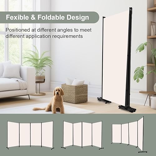Miniatura 52 de Divisor de habitación plegable con ruedas, divisor de 6 pies de alto para separación de habitaciones, divisores y divisores móviles de habitación,