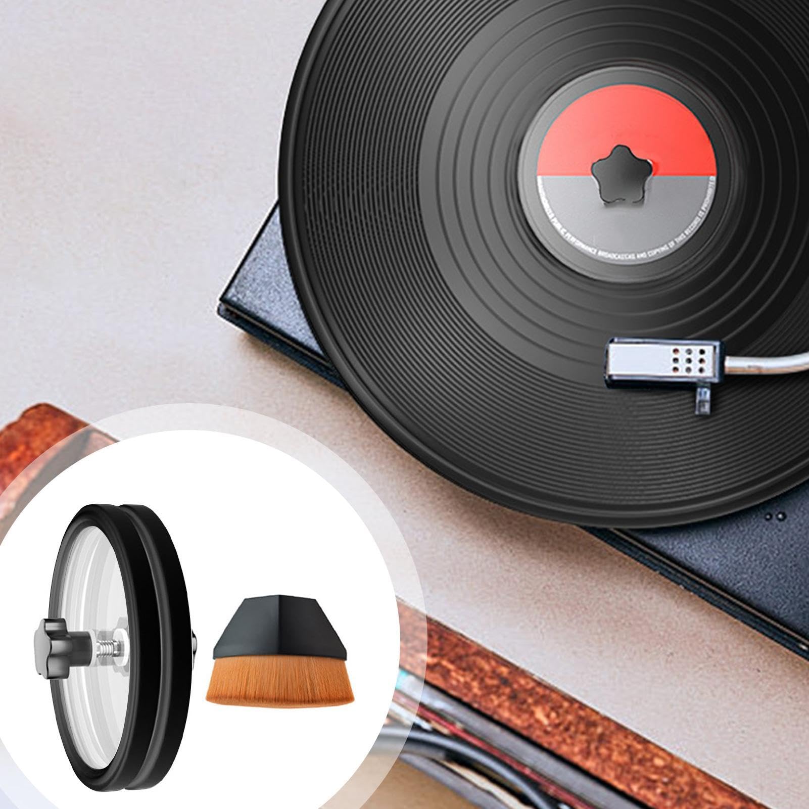Salva etichette discografiche – Kit di spazzole per la pulizia di album in vinile, strumento per la rimozione della polvere dei dischi LP, set di protezione antigraffio per la cura delle etichette