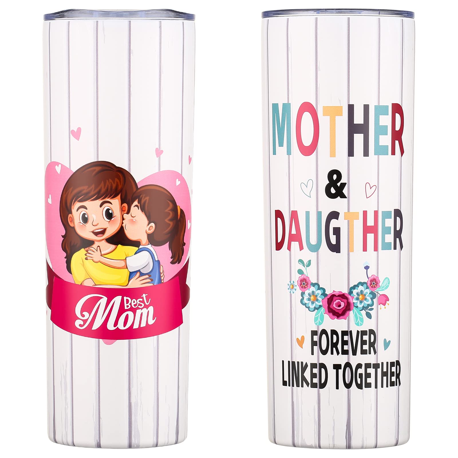 Photo 1 of 20oz Birthday Gifts for Women Mom Friend Gifts for Women Birthday Unique Inspirational Christmas Gifts Mother Daughter Tumbler Cup with Lid Double Wall Vacuum Insulated Travel Coffee Mug… L-Mo--Dau