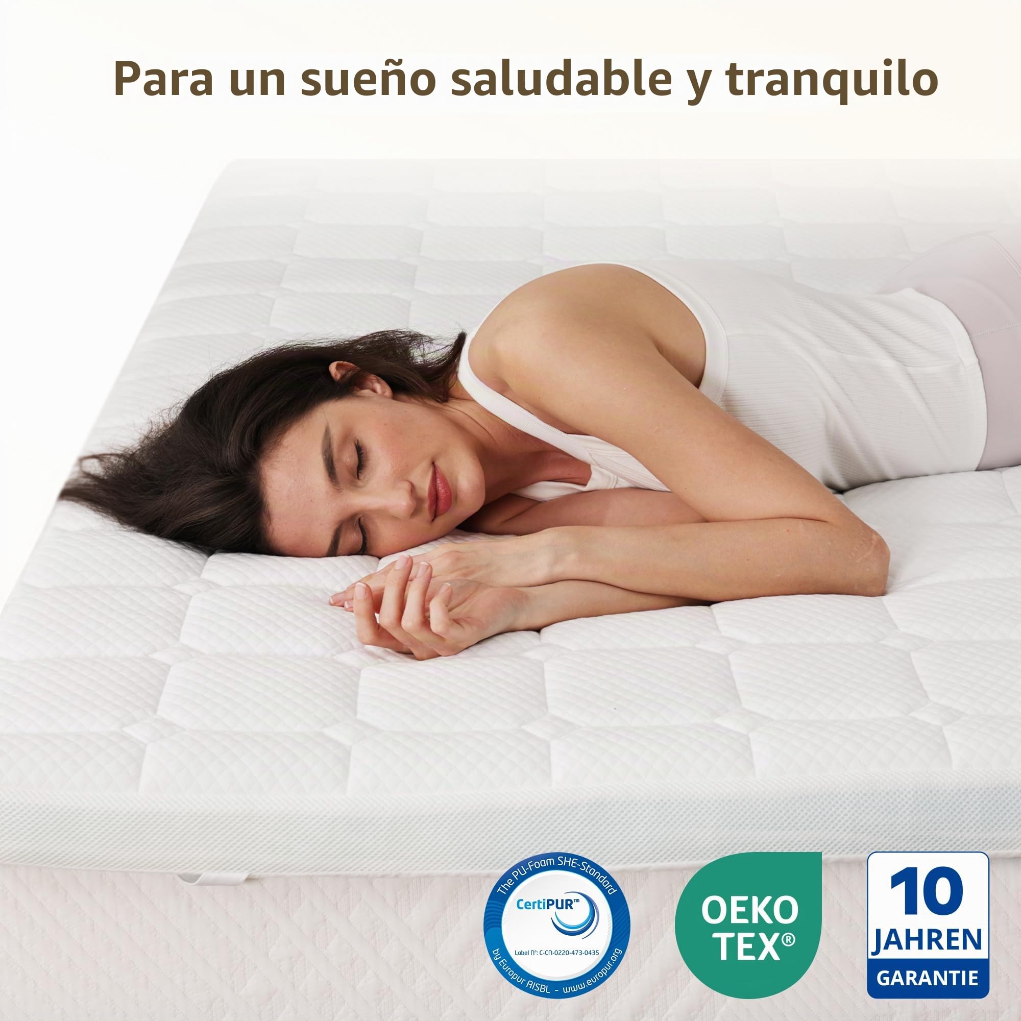 Ego Home Topper de colchón de 160 x 200 cm, con 7 Zonas de Espuma, Certificado Öko-Tex, 160 x 200 cm