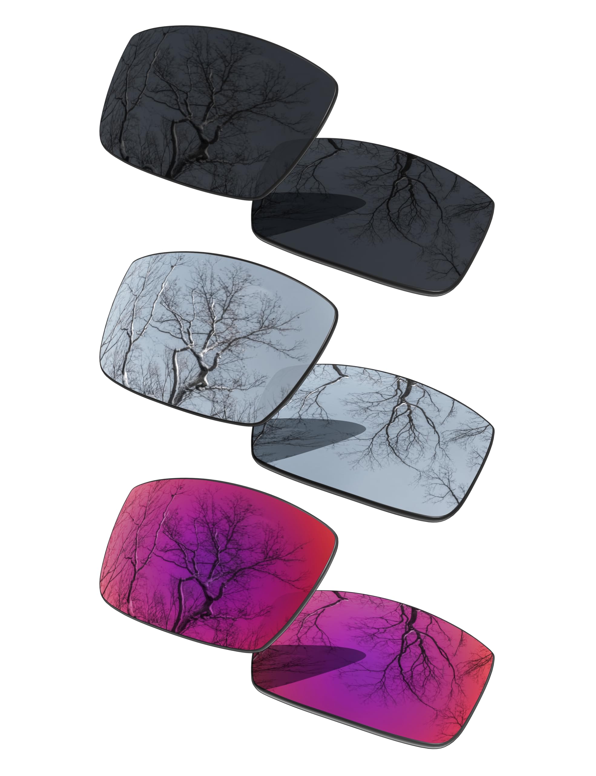 3 Pair Polarized Replacement Lenses for Oakley Gascan OO9014 Pack