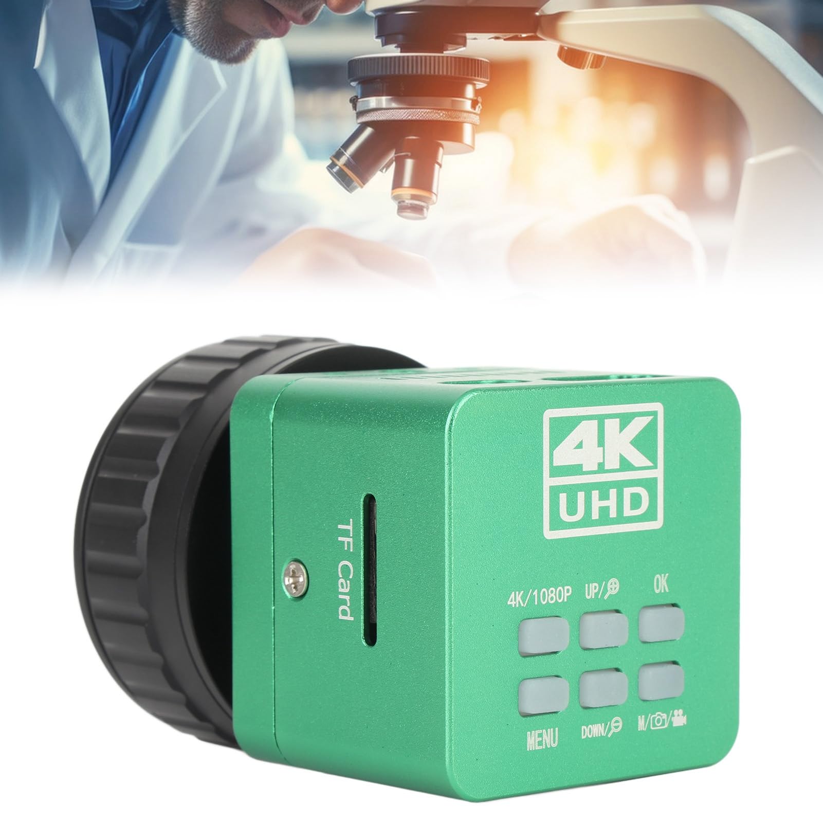 HY-6210 Elektronisches Okular, 4K Mikroskopkamera, 41 MP, 0,5-Fach Adapterobjektiv, mit Fernbedienung, für Industriemikroskop und Teleskop