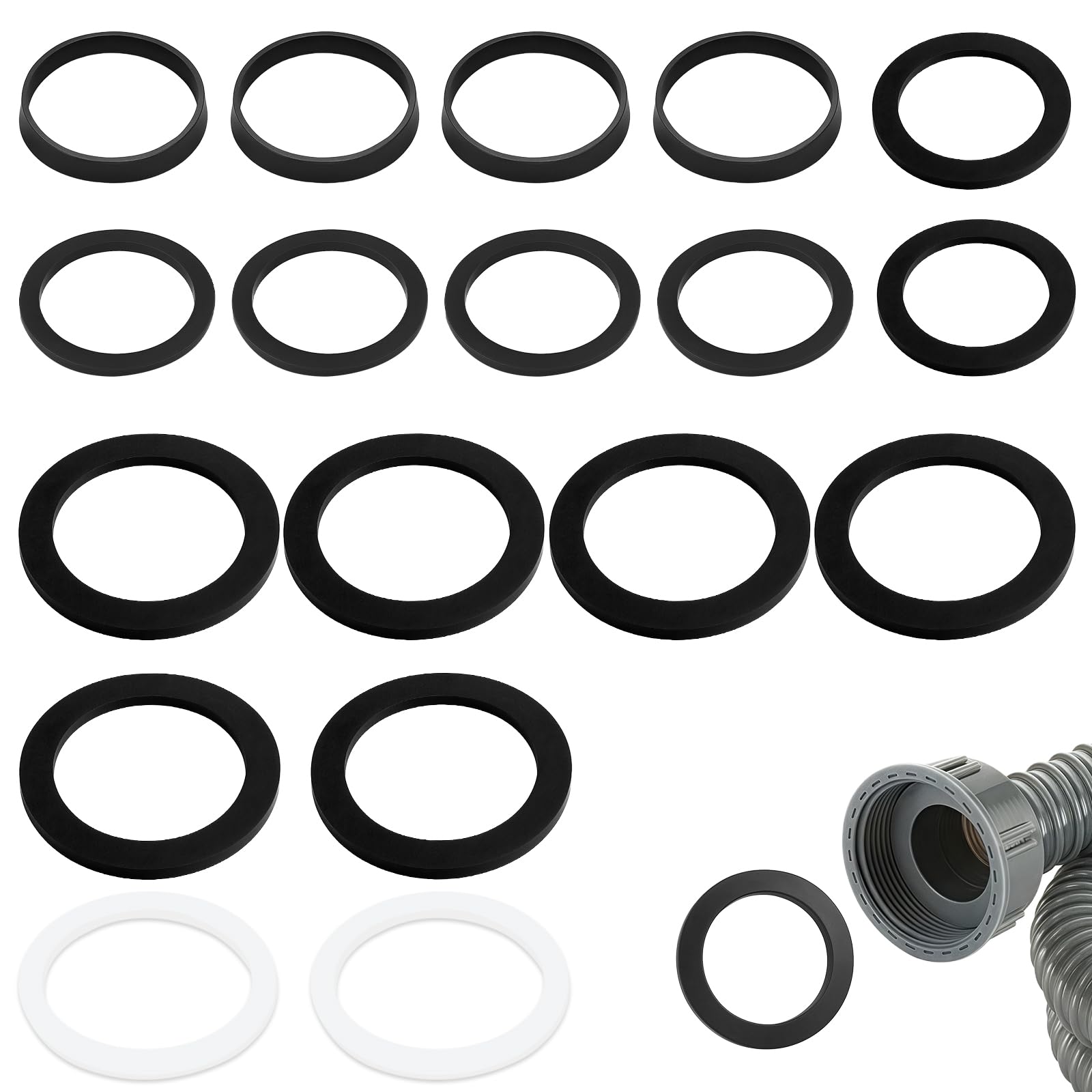 Junta Desague Fregadero 40mm 45mm 56mm 18 Piezas Juntas Planas y Cuñadas