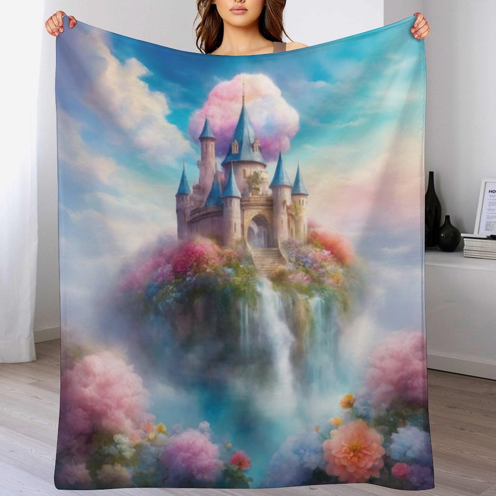 Couvertures en château Flannel douces et thermorégulatrices pour lit