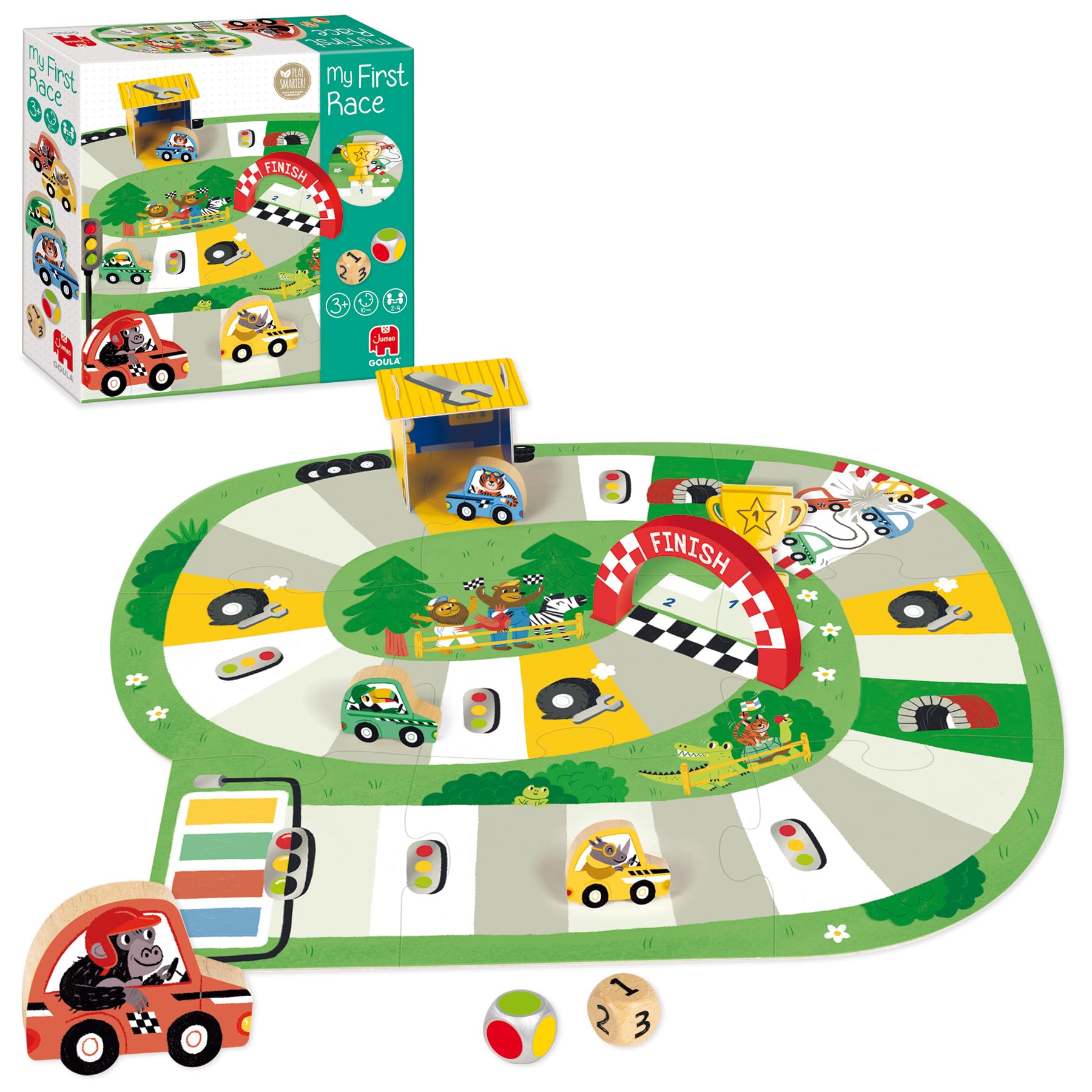 Goula - La mia Prima Gara - Gioco prescolare per Bambini a Partire da 3 Anni, da 2 a 4 Giocatori