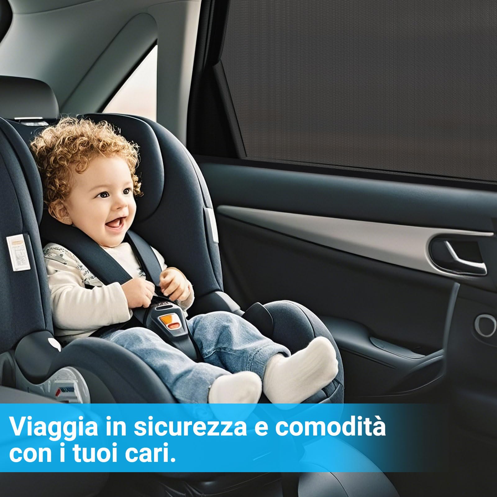 Parasole Auto Bambini,Powerole Tendine Parasole Auto Bambini (2 Pezzi), Protezione Dai Raggi Uv Finestrini Laterali E Finestrini Dell'Auto Rete Traspirante Contro Il Calore