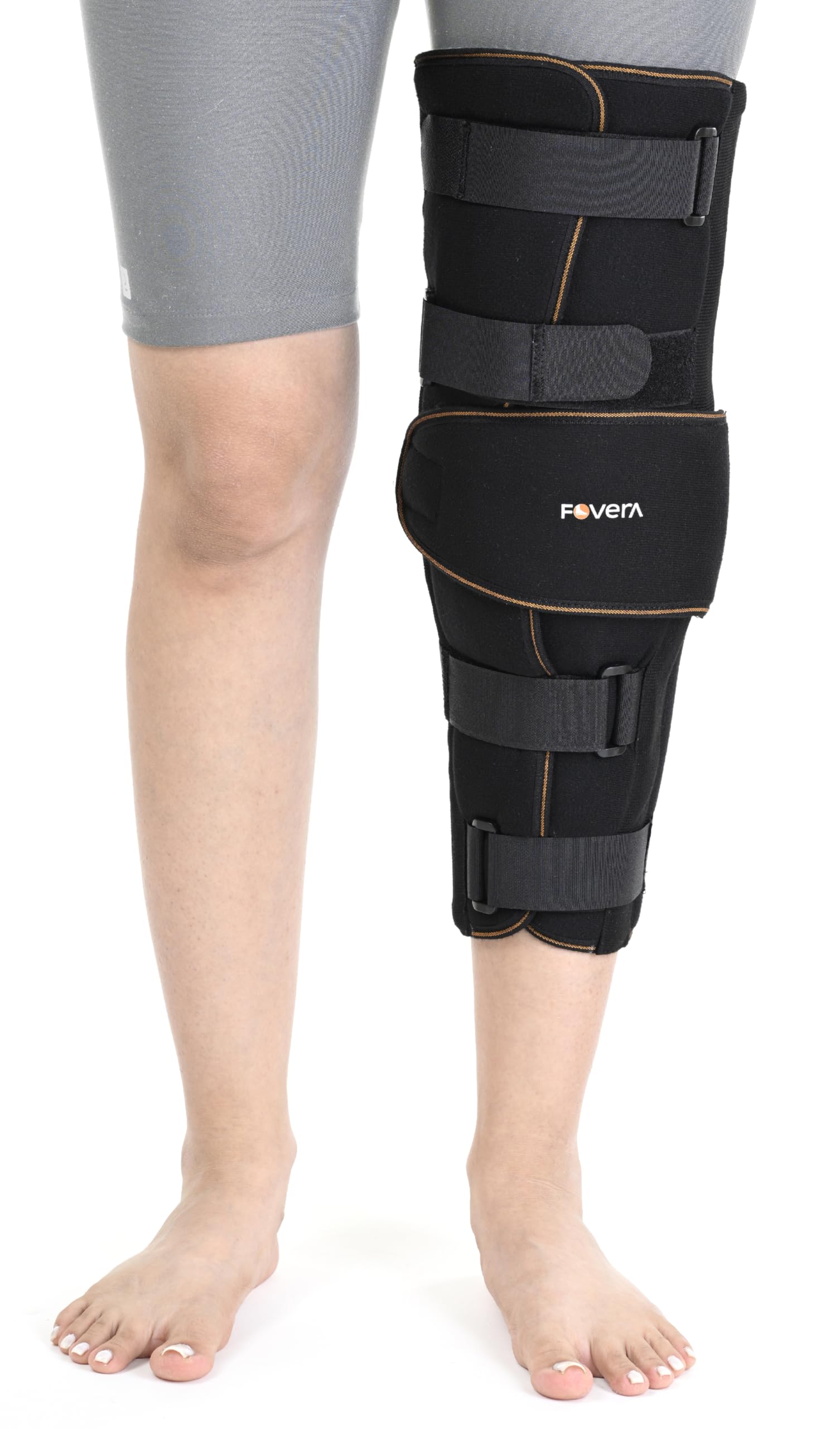 FOVERA Knee Immobilizer Brace for Knee Support – Stabilizer Splint for Dislocation, Ligament Tear, & Injury Recovery with Wraparound Design & 5 Adjustable Straps for Men & Women (M)-picture-12