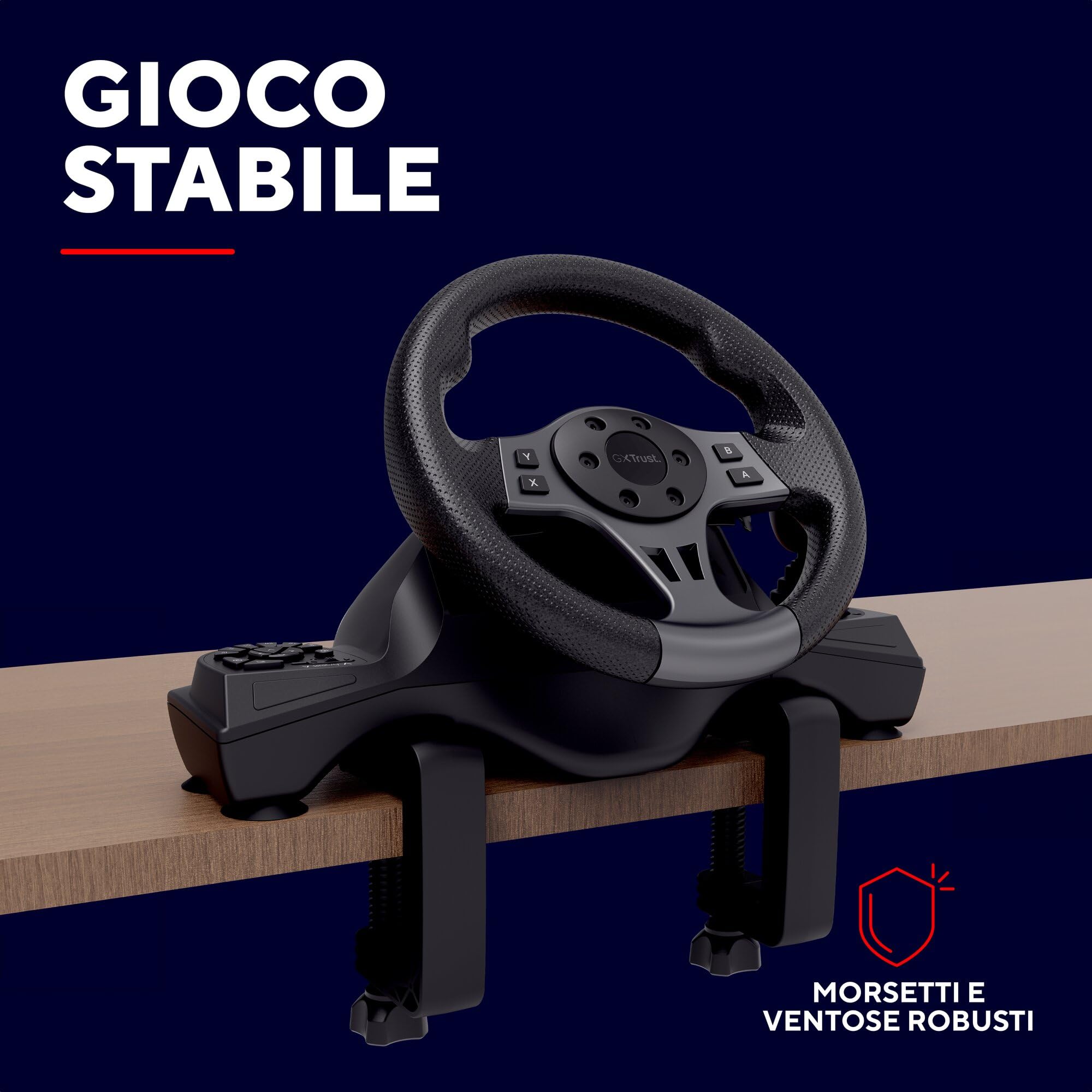 GXTrust Movi Volante per PC, Volante da Corsa da Gaming con Pedali e Leva del Cambio per Simulatore di Guida/Farming Simulator / F1 / Gran Turismo