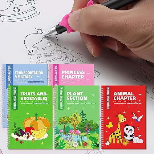 Miniatura 8 de Bolígrafos mágicos de libro ranurado para niños que desaparecen bolígrafos de tinta y práctica de escritura ranurada reutilizable o libros de Juego