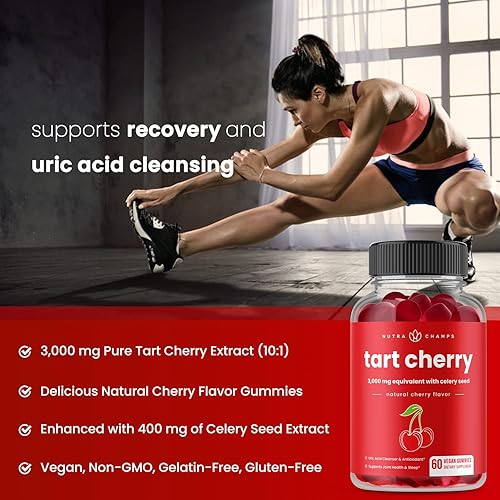 Miniatura 6 de NutraChamps Paquete de 2 gomitas de cereza ácida y gomitas de cúrcuma