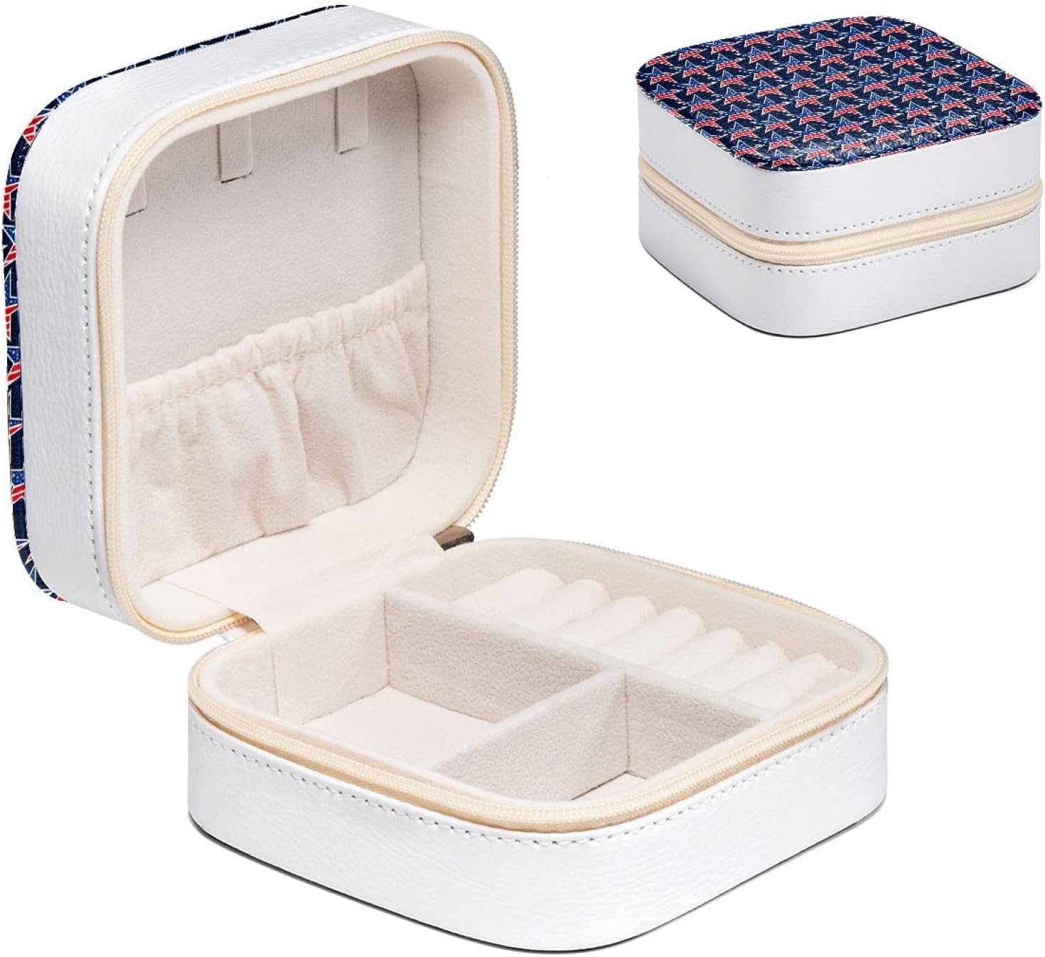 Jewelry Box For Women America Stars Jewelry Organizer Case Storage For Necklaces Bracelets Rings Earring 10.5x5.8x10.5 cm