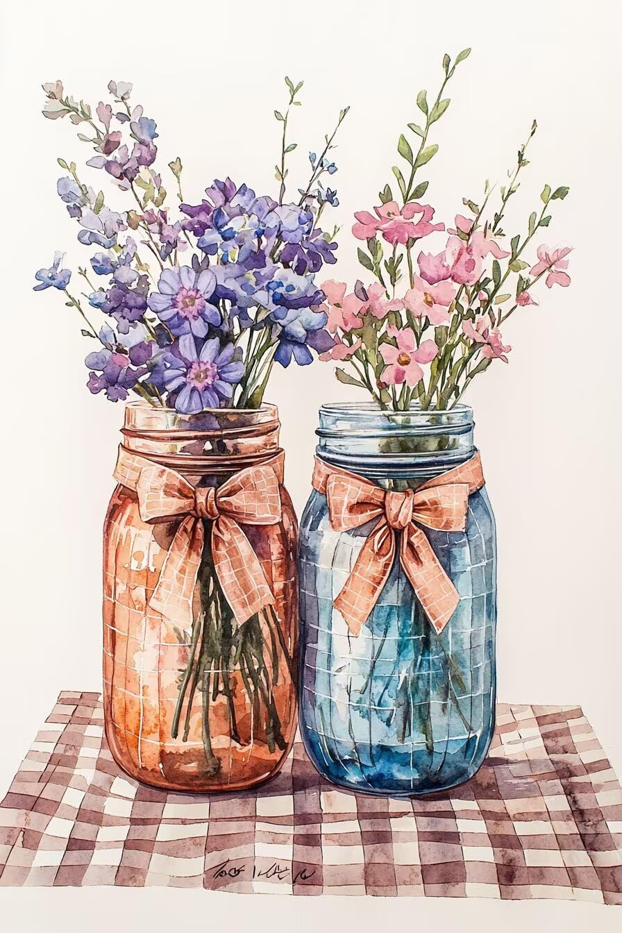 Maluj według numerów dla dorosłych wazon na kwiaty, zdjęcia po numerach Pigment akrylowy, DIY malowanie po numerach zestaw DIY dla dorosłych, dekoracja domu prezent ścienny 60x90 cm (bez ramki) u-415