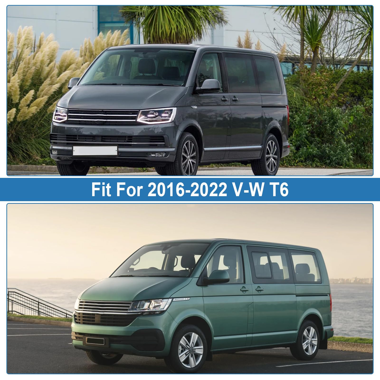 Zewnętrzna termiczna osłona przedniej szyby do VW T6 2016-2022, srebrna składana osłona przedniej szyby, osłona przedniej szyby, odporna na śnieg, mróz, lód, wodoodporna osłona