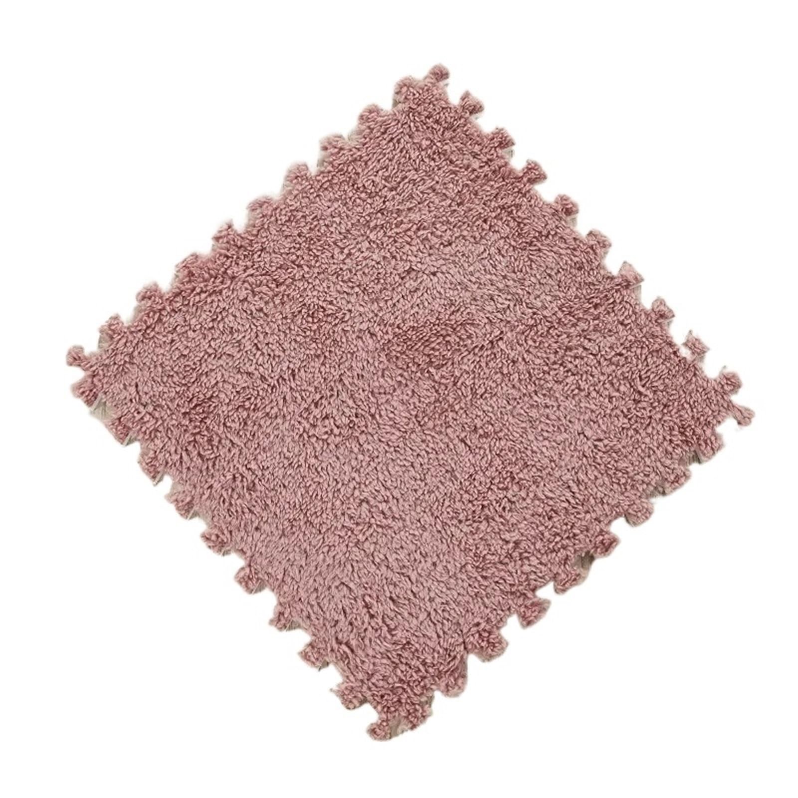 Pluszowa mata puzzlowa, Pluszowa mata podłogowa z pianki Puzzle Łączące kwadratowe płytki Multicolor 16 szt(Color 23)