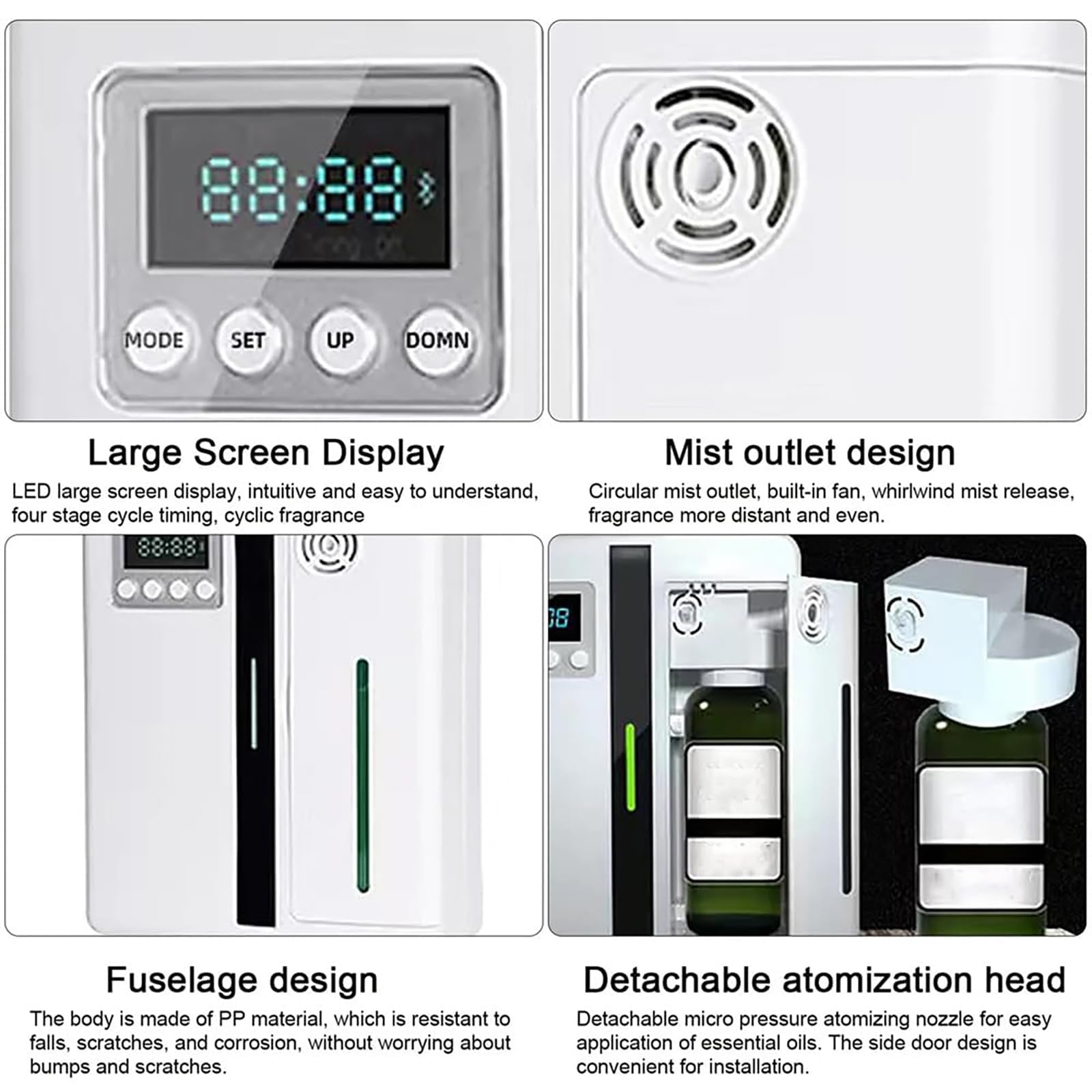 Difusor de aceites esenciales, máquina nebulizadora sin agua para grandes espacios (100-300㎡), botella de 160 ml, adecuada para el hogar, oficina, spa, hotel