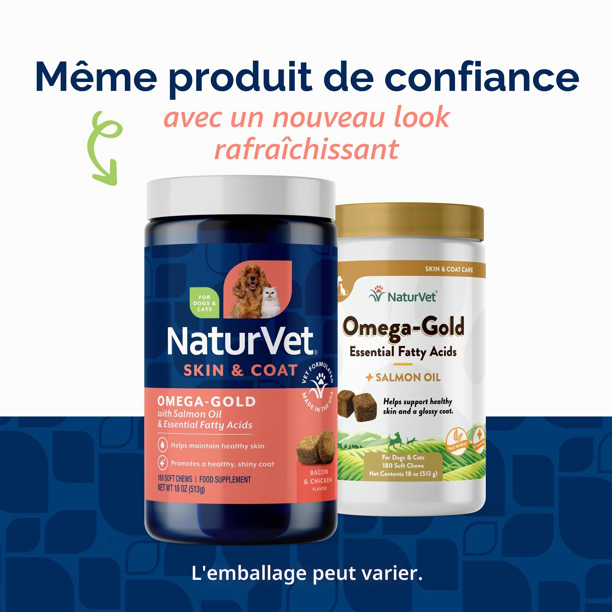 Omega Gold Complément alimentaire peau et pelage pour chiens – Huile de saumon avec acides gras oméga-3 et oméga-6, DHA et EPA pour une peau saine, un pelage brillant, une santé des articulations et