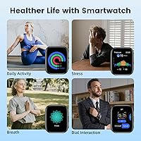 Vista 4 de Smart Watch Blood Pressure, 1.95'' Blood Pressure Watch with Air Pump Cuff, S7 Smartwatch with Blood Pressure Sleep Monitor Sports Tracking for